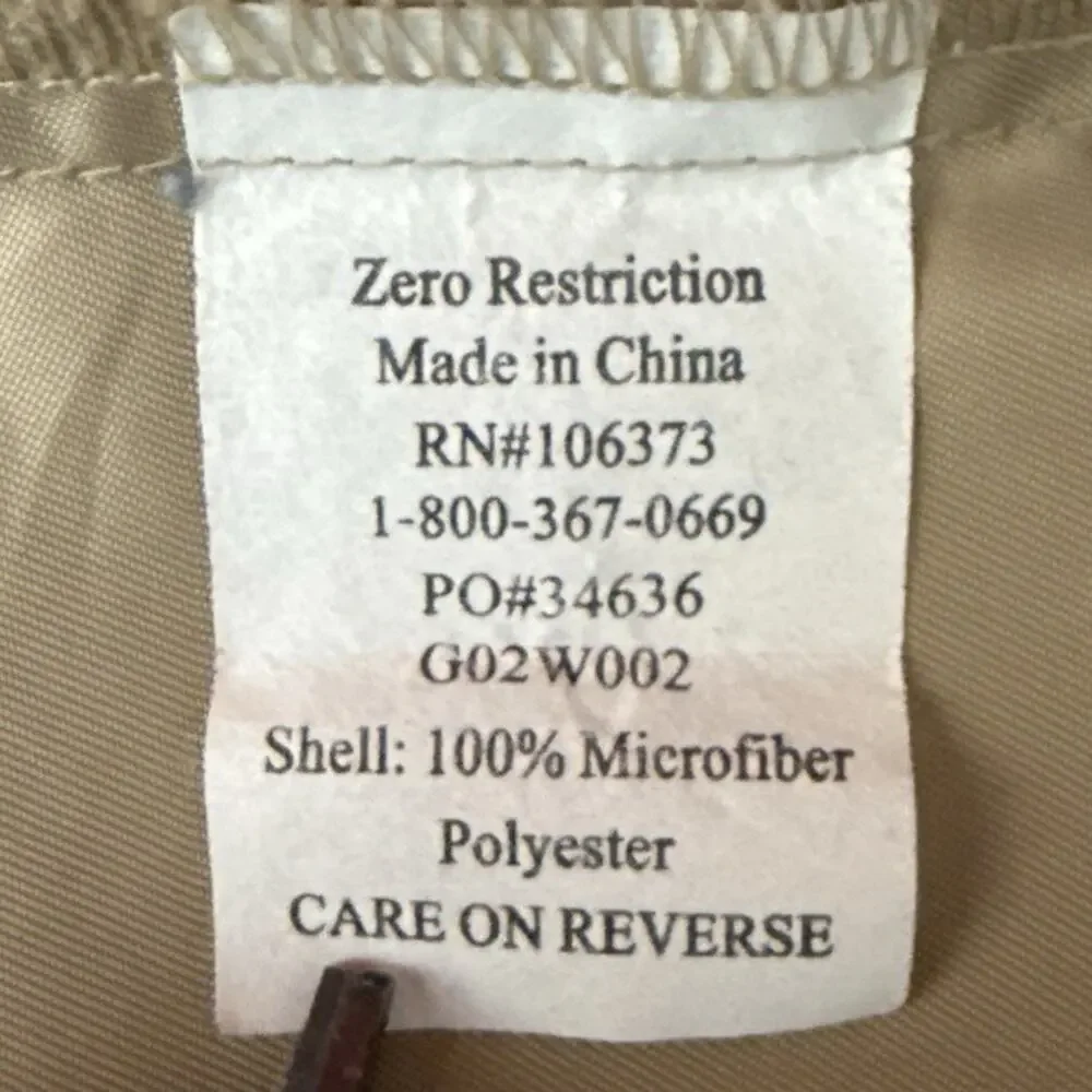 Zero Restriction Mens XL Golf Windshirt Beige Short Sleeve Pullover Anorak
